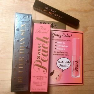 Too Faced Mascara, Mascara Melt Off and Lip Gloss